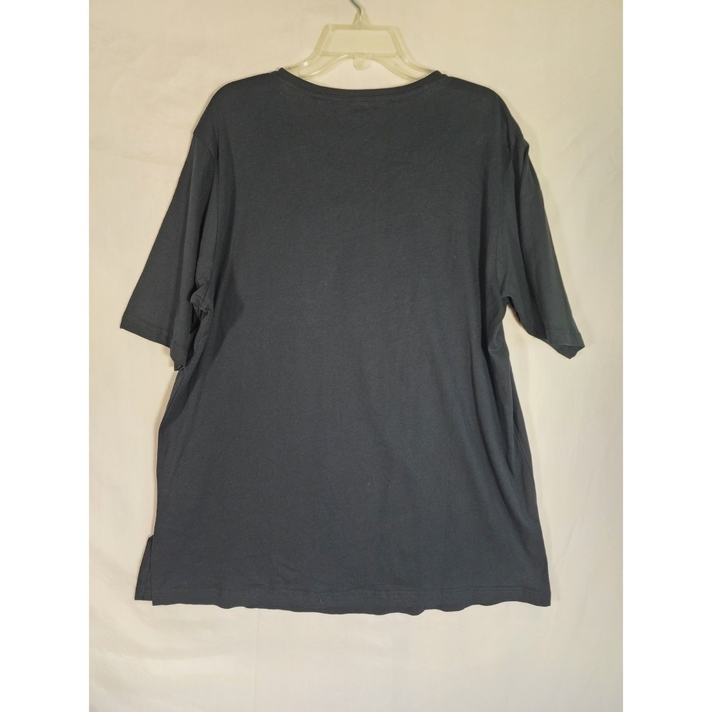 Ulla Popken NWT 12 14 Black Relaxed Tee Shirt Minimalist Capsule lounge Basic - Picture 3 of 5
